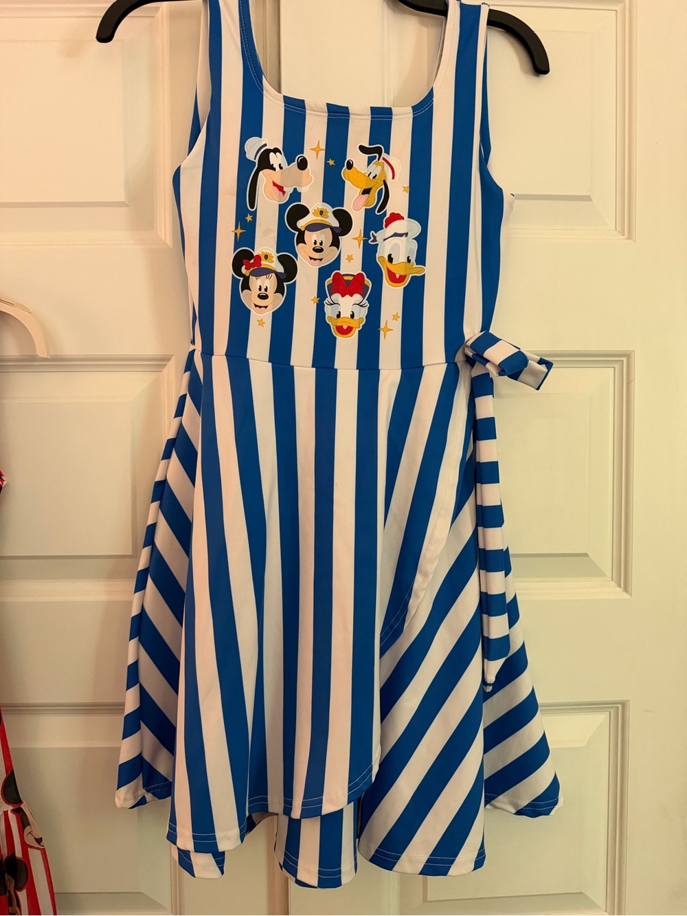Disney Blue & White Striped bathing suit with Character Print